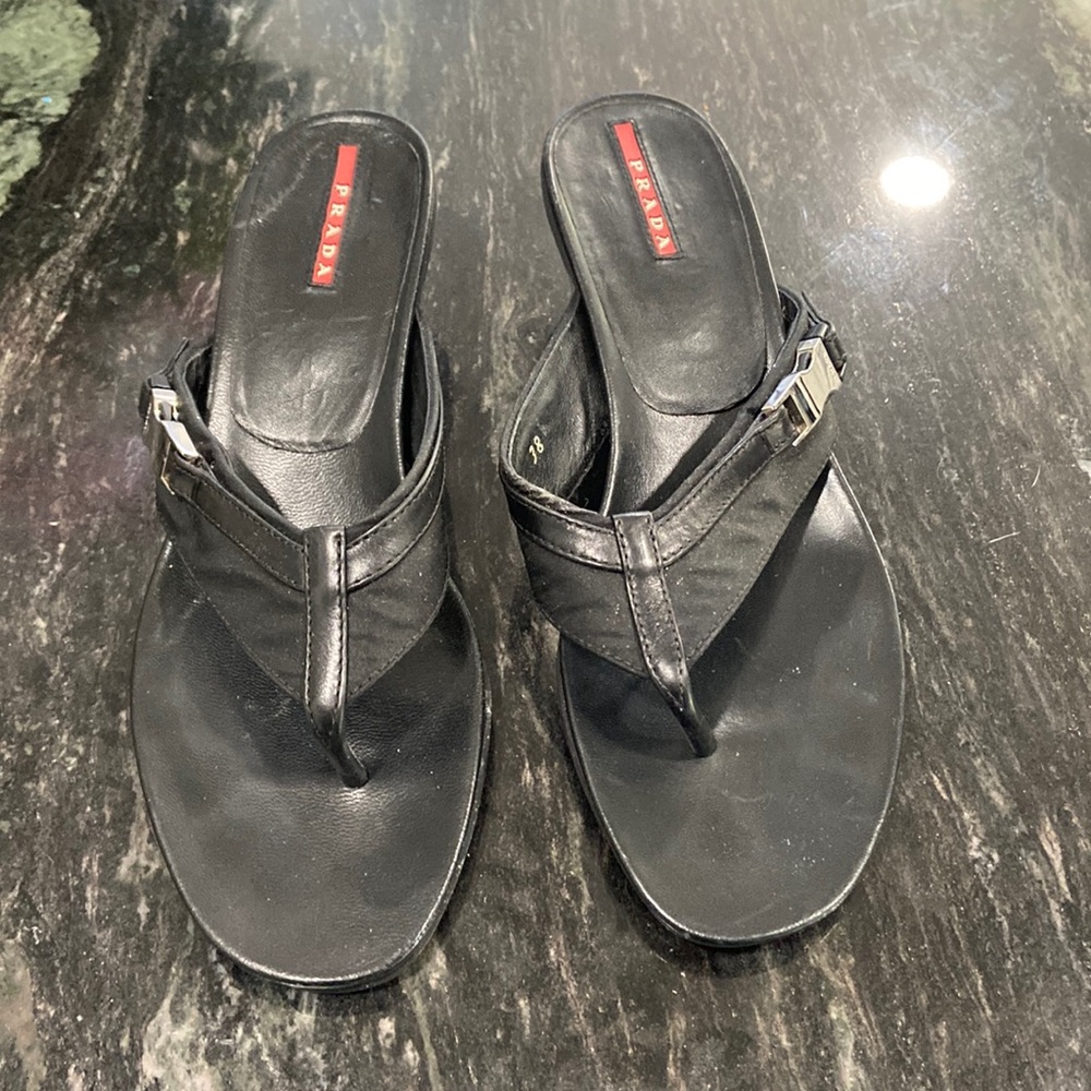 Prada kitten heel sandals size 38/7.5 US